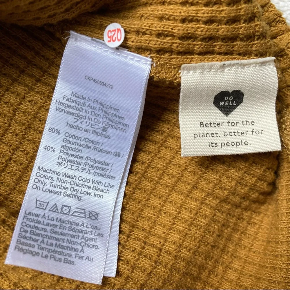 NWOT Madewell Mustard San Jose Waffle Sweatshirt Tee - Picture 5 of 5